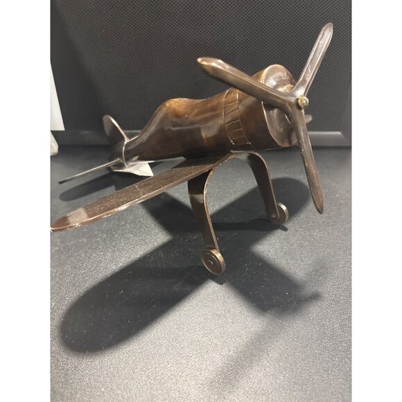 Vintage Metal Bronze Likke Airplane Sculpture Model WW|| Heavy Made in India - Picture 2 of 13